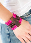 Jamaican Me Jam-Pink Wooden Bracelet*