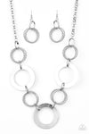 Ringed in Radiance Silver Necklace Set