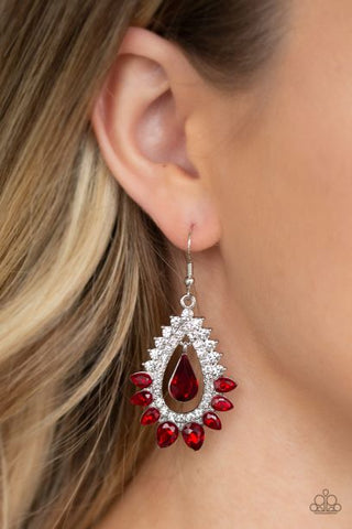 Boss Brilliance Red Rhinestone Earrings