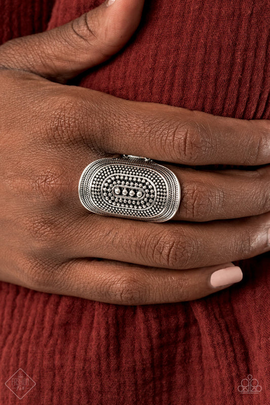 Dotted Decor Silver Ring