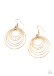 Elliptical Elegance Gold Earrings