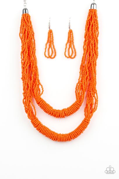 Right As Rainforest Orange Necklace Set