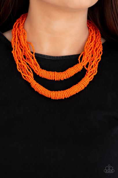 Right As Rainforest Orange Necklace Set