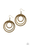 Rippling Refinement Brass Earrings