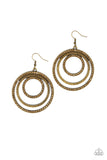 Rippling Refinement Brass Earrings