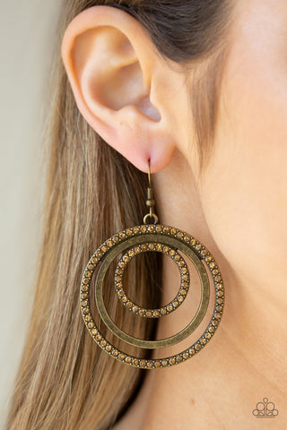 Rippling Refinement Brass Earrings