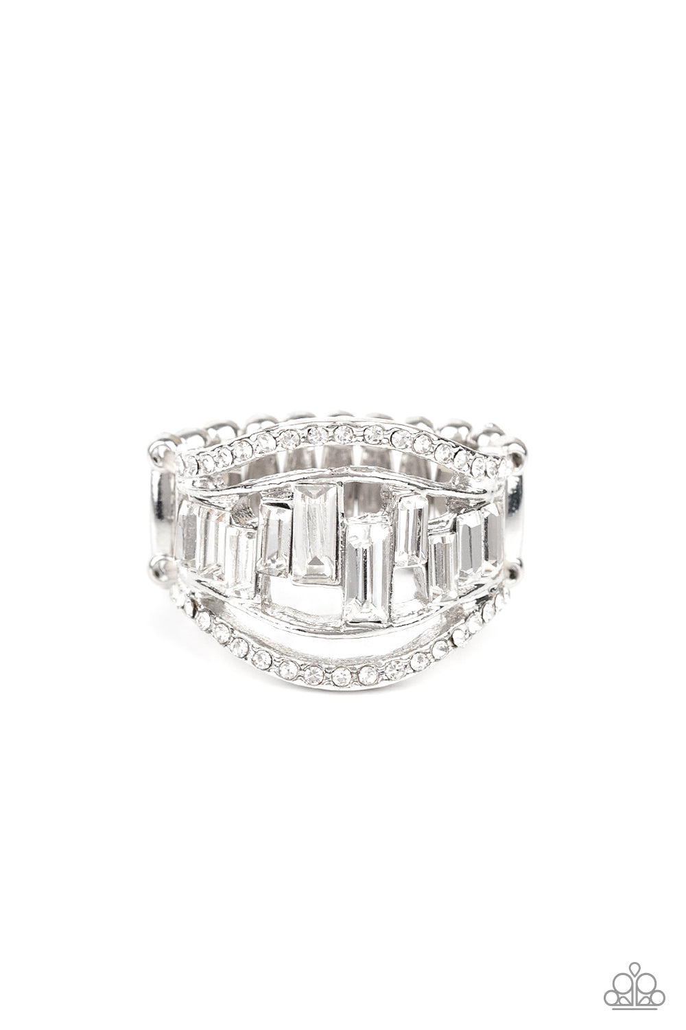 Treasure Chest Charm White Ring
