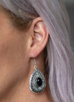 Tropical Topography Black Earrings