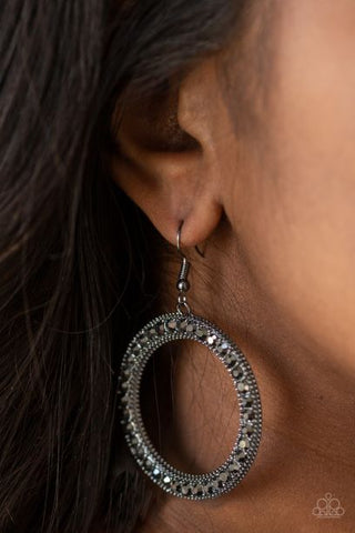 Haute Halo Black Earrings