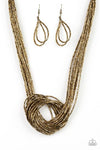 Knotted Knockout Brass Necklace Set