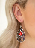 Modern Monte Carlo Red Earrings