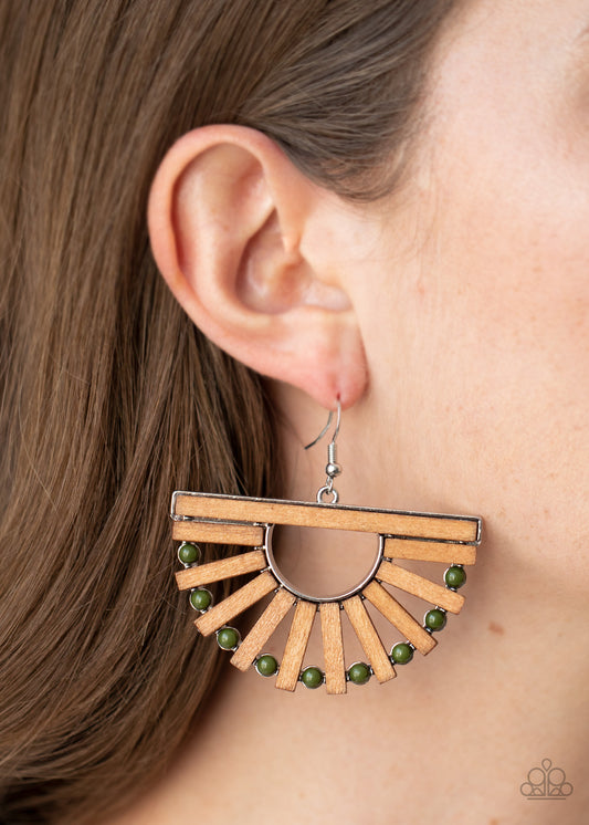 Wooden Wonderland Green Earrings