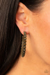 Rhinestone Studded Brass Earrings