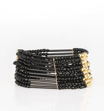 Black and Gold Seed-Bead Bracelet*