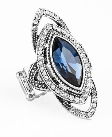 Blue Art Deco Ring