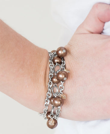 Brown and Silver Balled Bracelet*