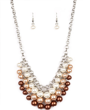 Brown Trio Beaded Necklace Set*