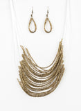 Catwalk Queen Brass Beaded Necklace Set*