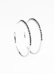 Chic Classic Silver and Black Hoop Earrings