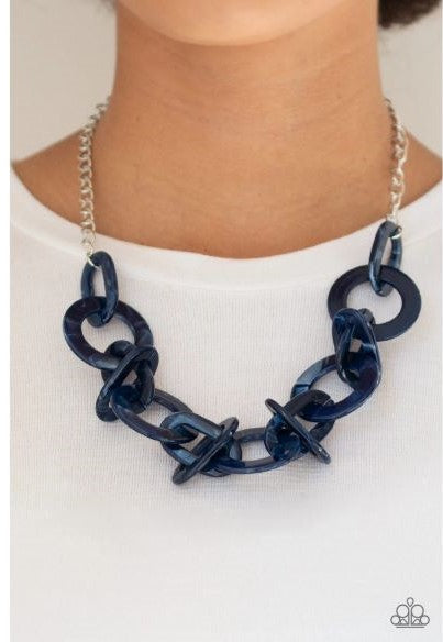 Chromatic Charm Blue Acrylic Necklace Set*