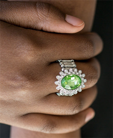 Emerald Green and Silver Ring