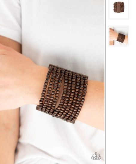 Jamaican Me Jam Brown Wooden Bracelet*