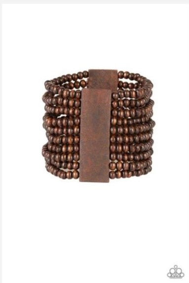 Jamaican Me Jam Brown Wooden Bracelet*