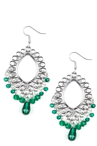 Just Say Noir-Green Earrings