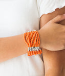 Orange Seed-Bead Bracelet