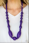 NR* Summer Breezin Purple Wooden Necklace Set