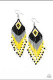 Windblown Wanderer Yellow Multi Seedbead Earrings