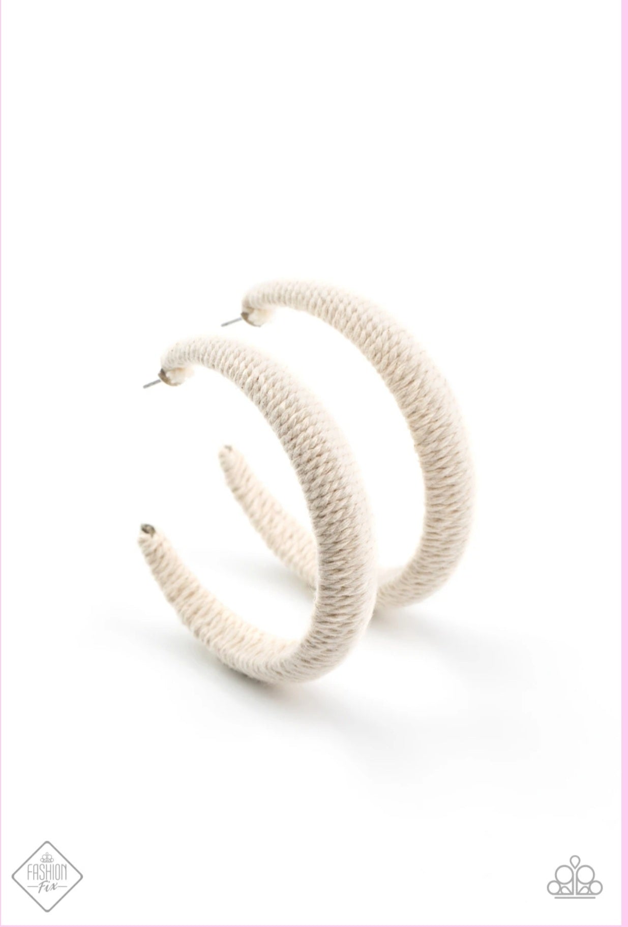 Twine and Dine White Earrings