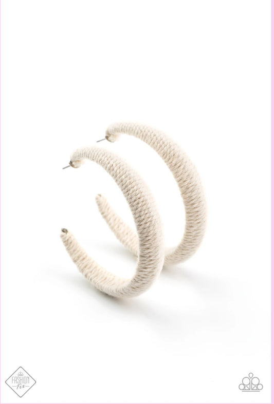 Twine and Dine White Earrings
