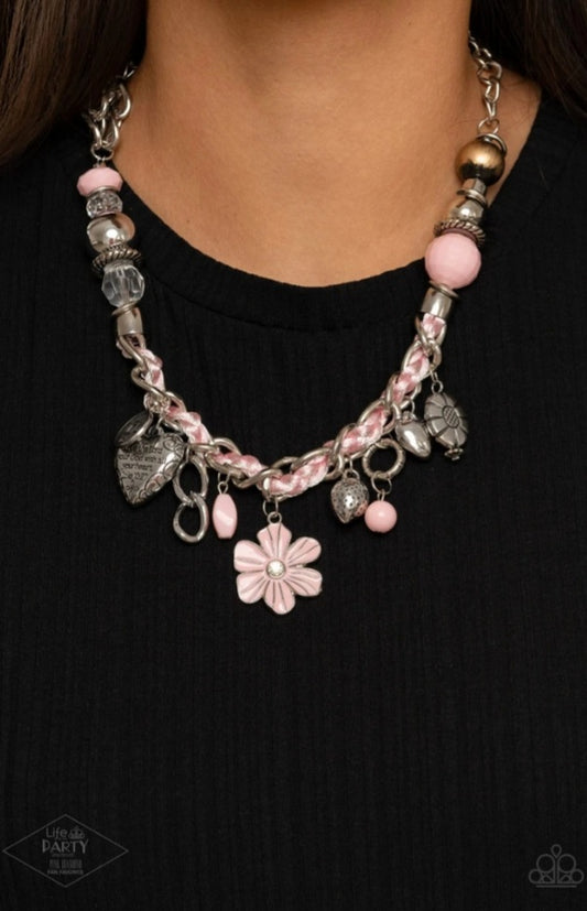 Charmed, I'm Sure Pink Necklace