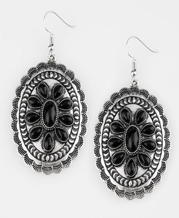 Black and Silver Southwestern Earrings