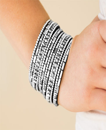 Black and Silver Wrap Bracelet